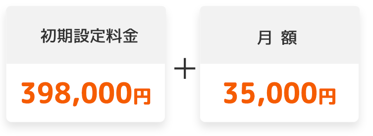 初期設定料金 398,000円、月額 35,000円