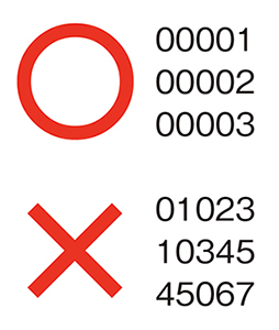 デボスナンバリングカードの番号イメージ